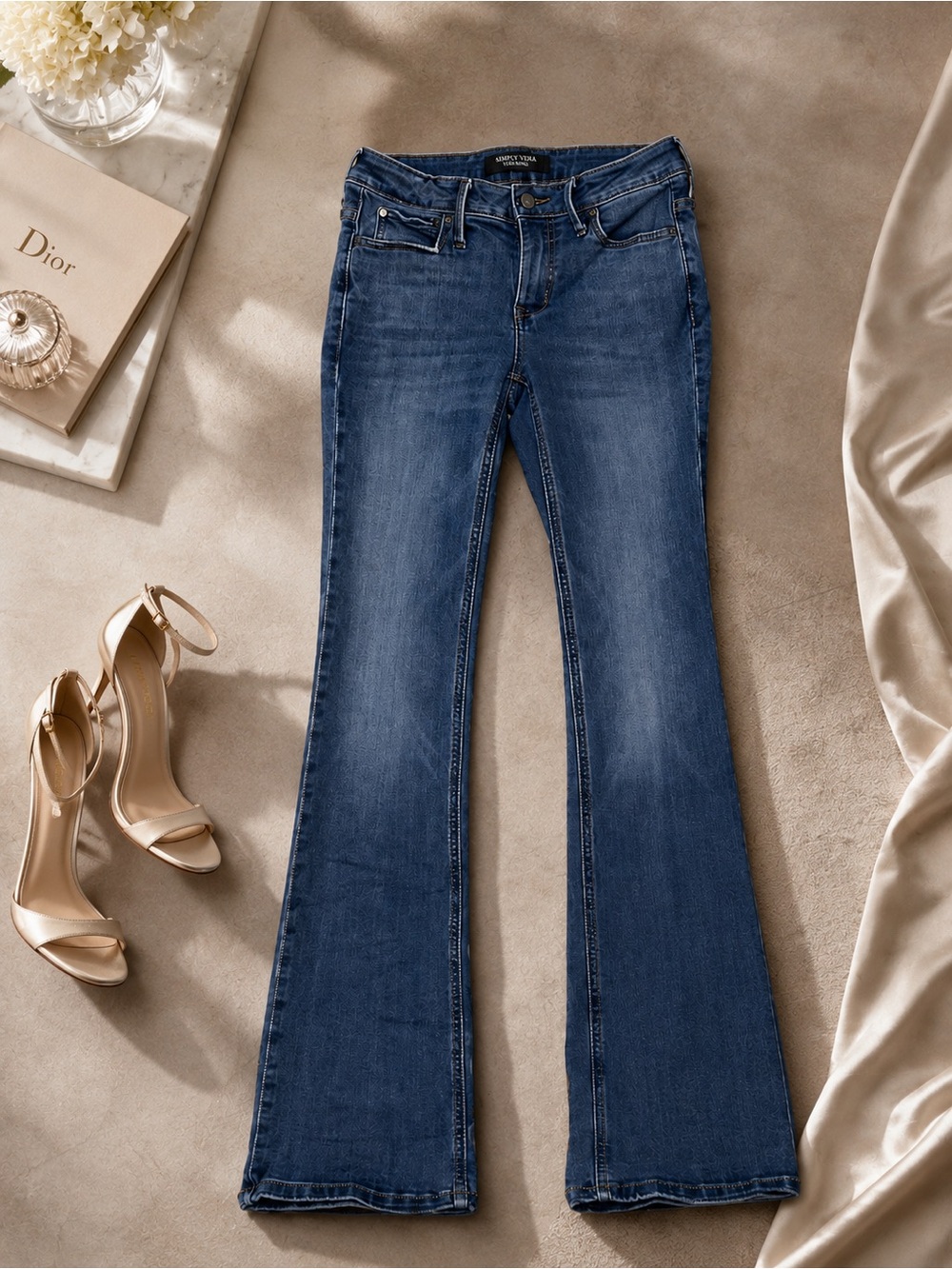 Vera Wang Dark Blue Flare Jeans